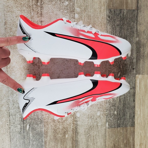 PUMA ULTRA PLAY FG Mens Cleats Sz 8.5 White Black Fire Orchid Soccer main image 9